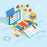 Colored Educational Tree Concept Graphic Design