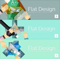 Flat design vector infographic banners with geometric infographics N132