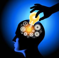 human head with lamp