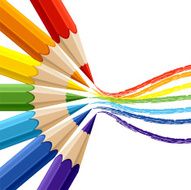 Background with colored pencils Vector conceptual illustration N3