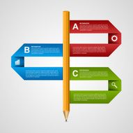 Education pencil option Infographics design template Design element