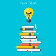 Flat concept education background Back to school Distance learning Study N24