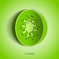Paper kiwi cutout - vector illustration design card EPS10
