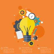 Flat bulb Education concept background Success achievement N2