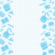 Design template with education supplies