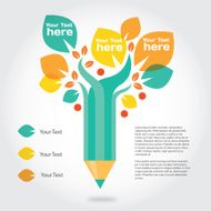 Pencil tree info graphic about education and growing N2