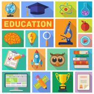 Education Flat Icon Set