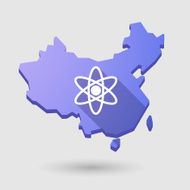 China map icon with an atom N2