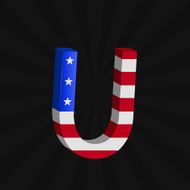 USA flag alphabet N16