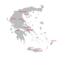 grey map of Greece