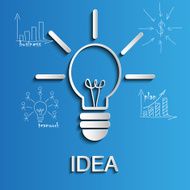ideas and success in business vector background lamp
