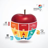 infographic Template with apple jigsaw banner concept vector i