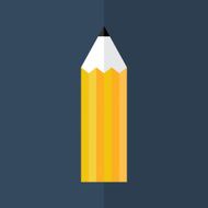 Orange pencil icon over blue