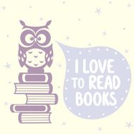 cute owls and books