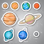 Solar system planet stickers