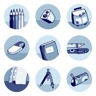 School icons set N9
