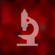 microscope icon on blurred background