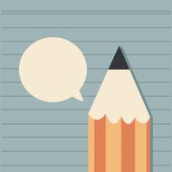 pencil and bubbles speech vector