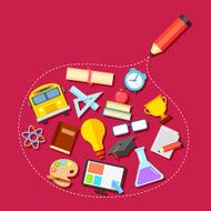 Education icon outlined with Pencil