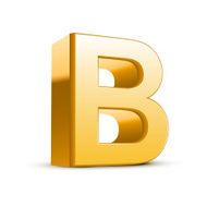 3d golden letter B