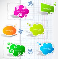 Colorful paper bubble for speech