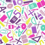 school icons seamless pattern
