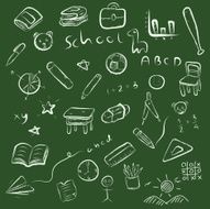 back to school green board