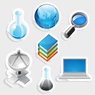 Sticker icon set for education