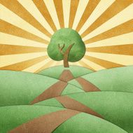 road view recycled paper craft background N2