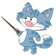 cat with a pointer