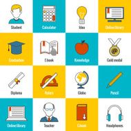 Education icons flat N2