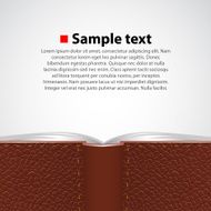 Open leather book background