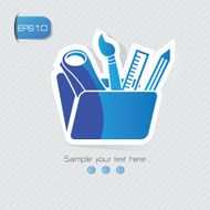 Education symbol sticker design blue version clean vector N4