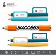 Education pencil Infographics step option N4