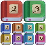 Square book icons for applications e-books