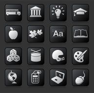 education button set on a dark Background