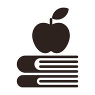 Apple on a books - Education symbol