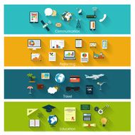 Collection of modern concept icons in flat design