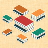 Vector illustration with isometric books