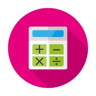Calculator Flat Circle Icon with Shadow