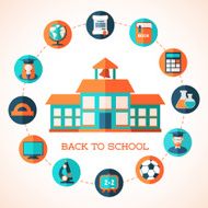 Flat education infographic background N14