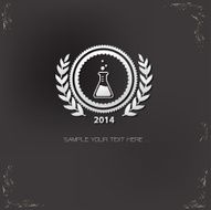 Science badge symbol vector