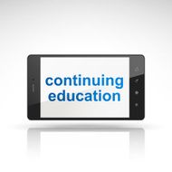 continuing education words on mobile phone