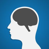 Silhouette of a human head with brain Vector illustration