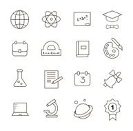 School education icons N2