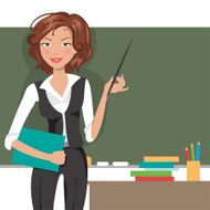 Teacher at blackboard Vector illustration