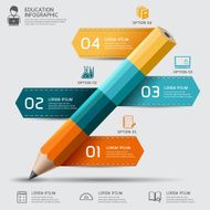 Vector concept Education pencil Infographics step option