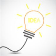 Creative light bulb idea concept sign