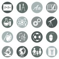 Vector Set of School Subjects Icons N5
