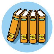 Vertical stack of books icon